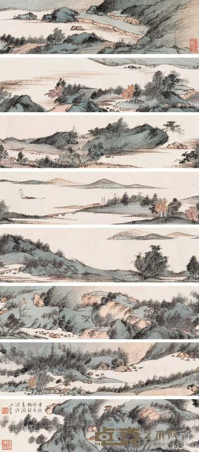溥儒 平野秋色 手卷 6.2×185.5cm